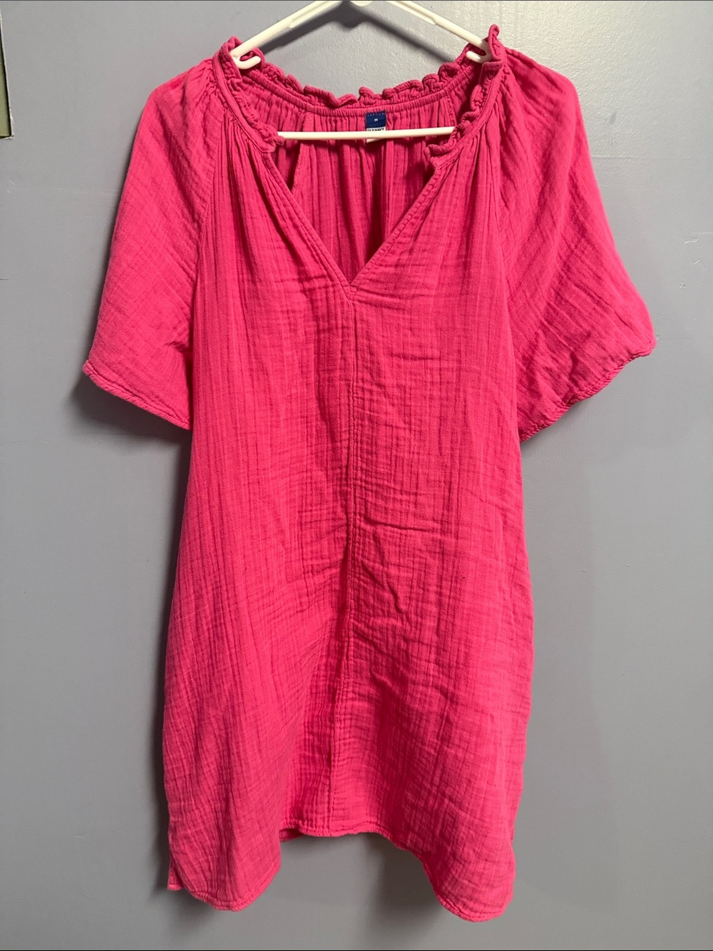 Old Navy Hot Pink Gauze V-Neck Tunic